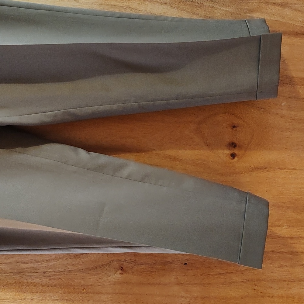Tom James Mens Bespoke Custom Tailored Dress Pants Brown Pleated Cuffed 42x32 - Picture 5 of 14